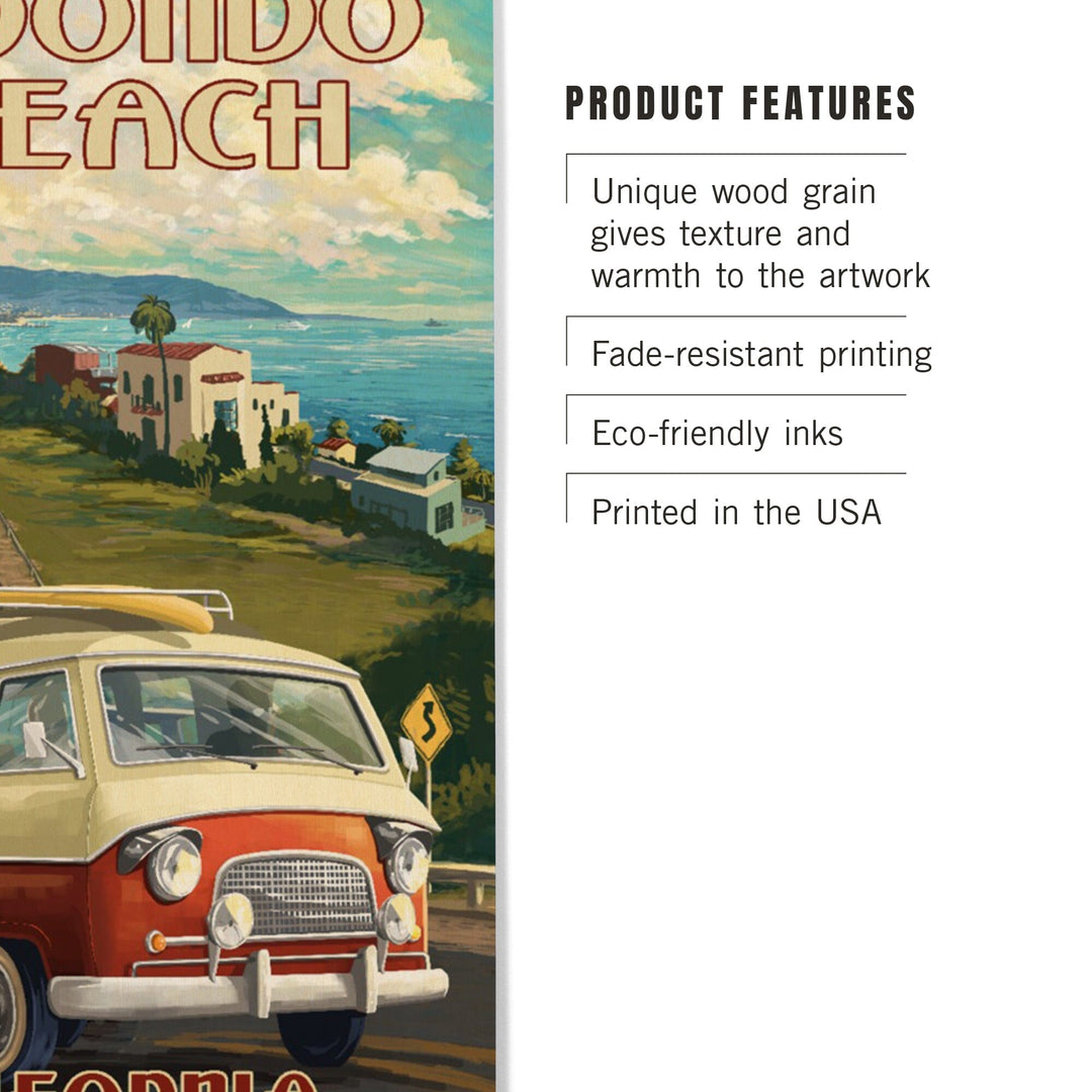 Redondo Beach, California, Camper Van, Lantern Press Artwork, Wood Signs and Postcards Wood Lantern Press