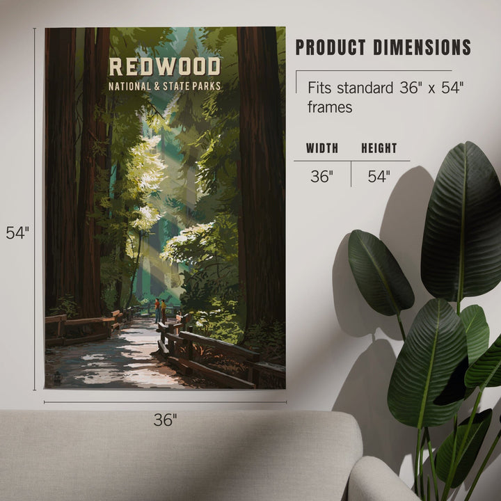 Redwood National and State Parks, California, Painterly National Park Series, Art & Giclee Prints Art Lantern Press