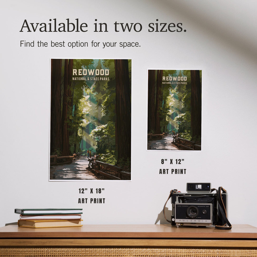 Redwood National and State Parks, California, Painterly National Park Series, Art & Giclee Prints Art Lantern Press
