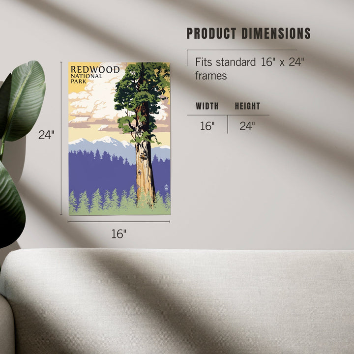 Redwood National Park, California, Towering Redwood, Art & Giclee Prints Art Lantern Press