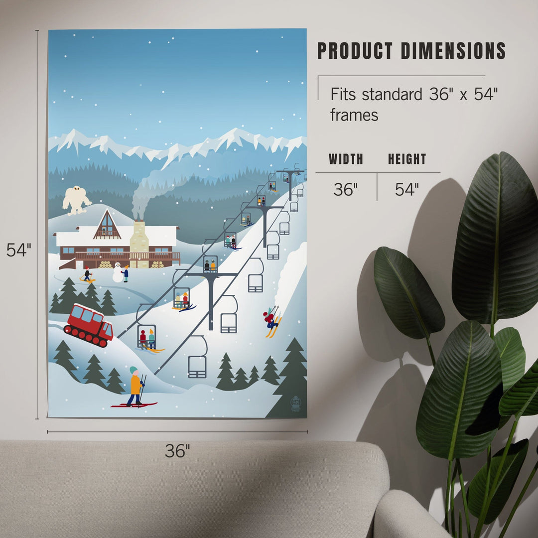 Retro Mountain Town, Art & Giclee Prints Art Lantern Press