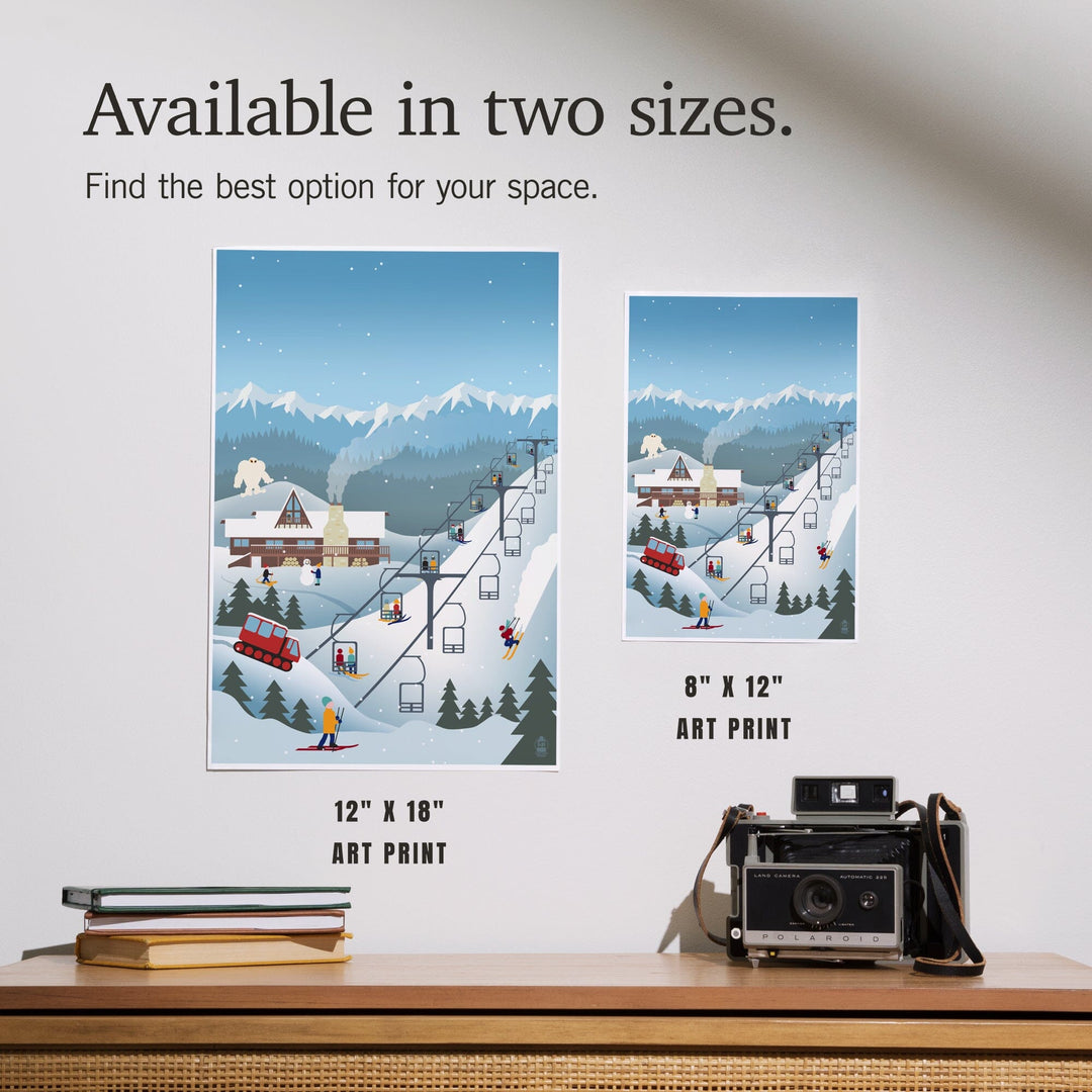 Retro Mountain Town, Art & Giclee Prints Art Lantern Press