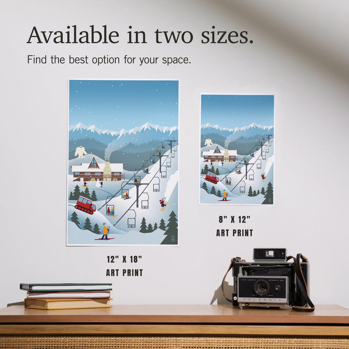 Retro Mountain Town, Art & Giclee Prints Art Lantern Press