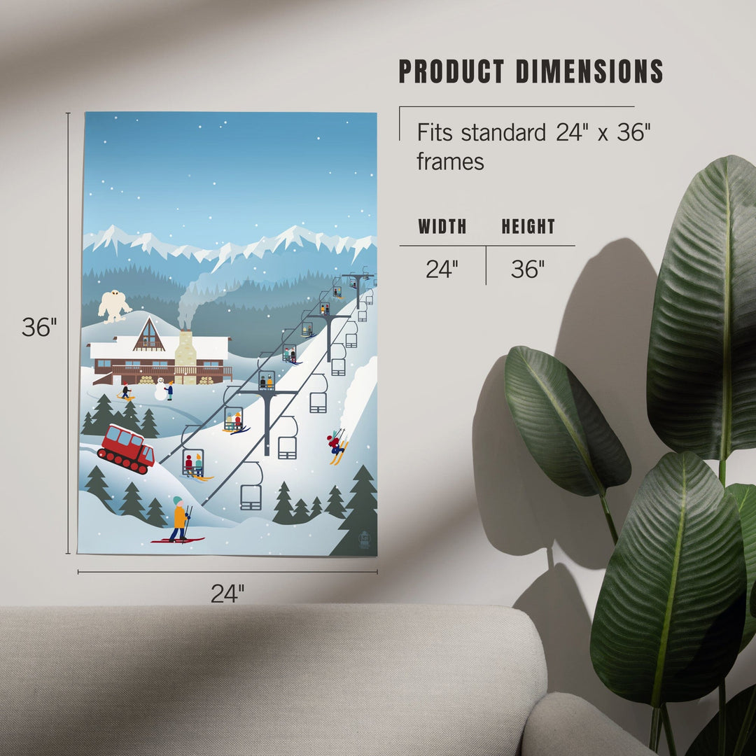 Retro Mountain Town, Art & Giclee Prints Art Lantern Press