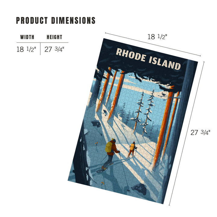 Rhode Island, Better on Foot, Snowshoeing, Jigsaw Puzzle Puzzle Lantern Press