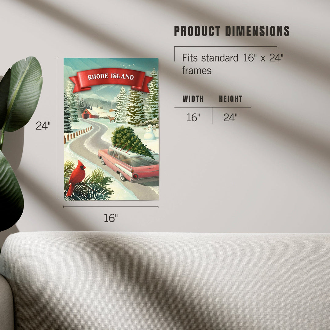 Rhode Island, Holiday Tradition, Art & Giclee Prints Art Lantern Press