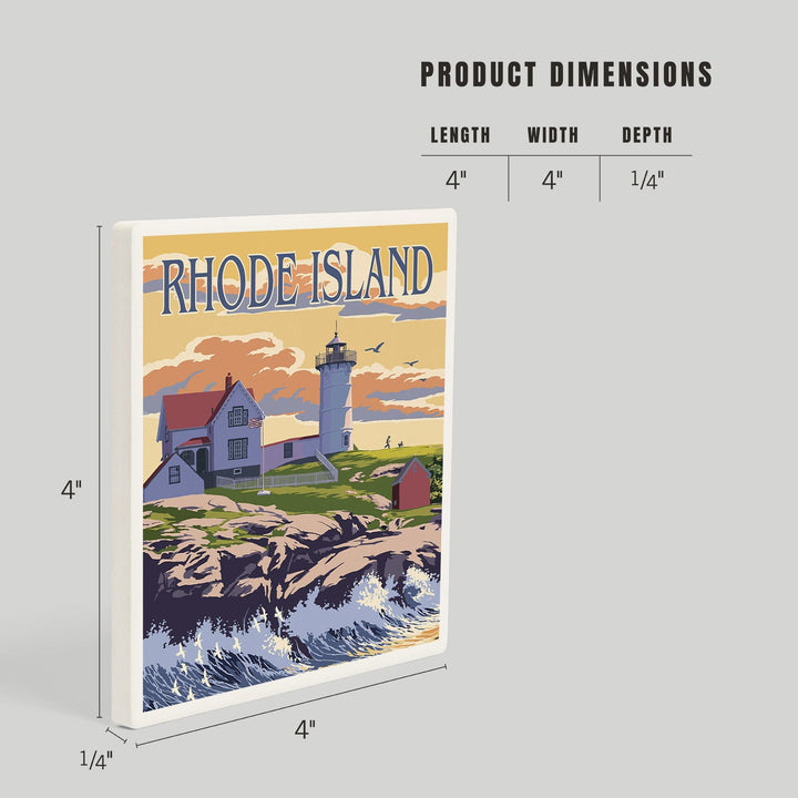 Rhode Island, Painterly, Lighthouse, Coasters Coasters Lantern Press