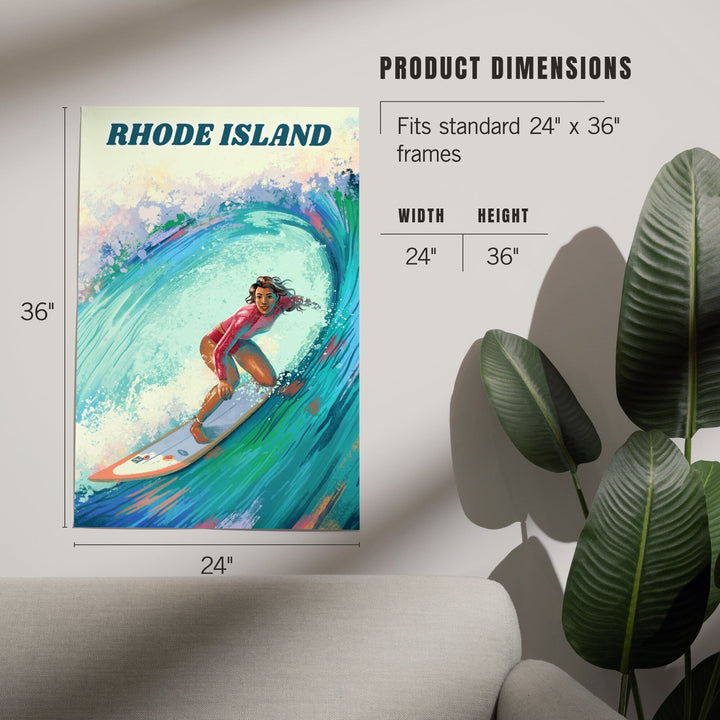Rhode Island, Vitamin Sea, Coastal Series, Surfer Girl, Art & Giclee Prints Art Lantern Press