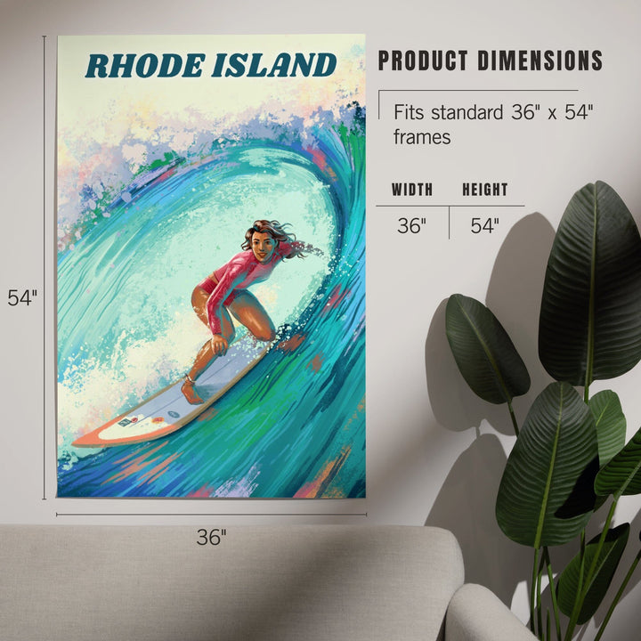 Rhode Island, Vitamin Sea, Coastal Series, Surfer Girl, Art & Giclee Prints Art Lantern Press