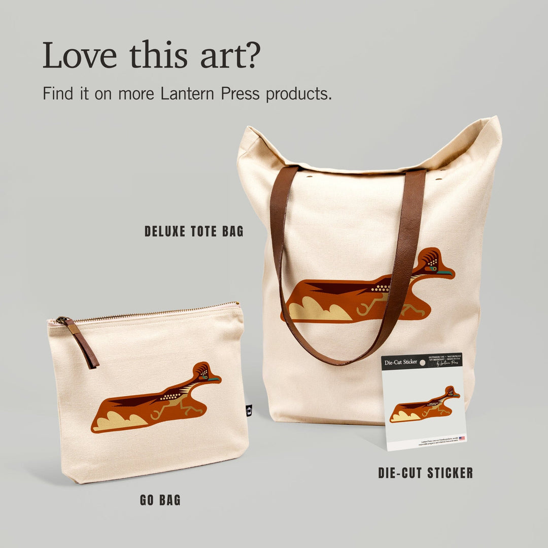 Road Runner, Geometric, Contour, Lantern Press Artwork, Vinyl Sticker Sticker Lantern Press