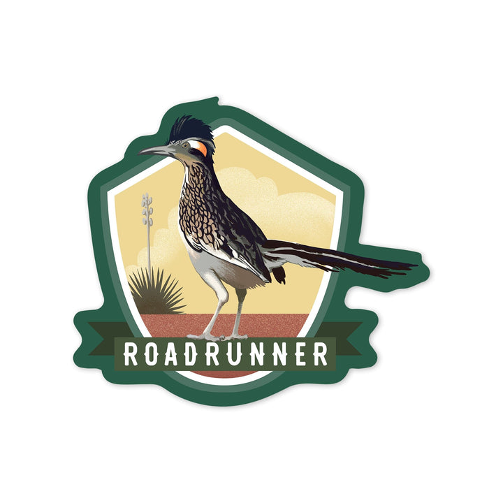 Roadrunner, Lithograph, Ribbon, Contour, Lantern Press Artwork, Vinyl Sticker Sticker Lantern Press