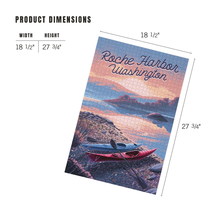 Roche Harbor, Washington, Get Outside Series, Glassy Sunrise, Kayak, Jigsaw Puzzle Puzzle Lantern Press