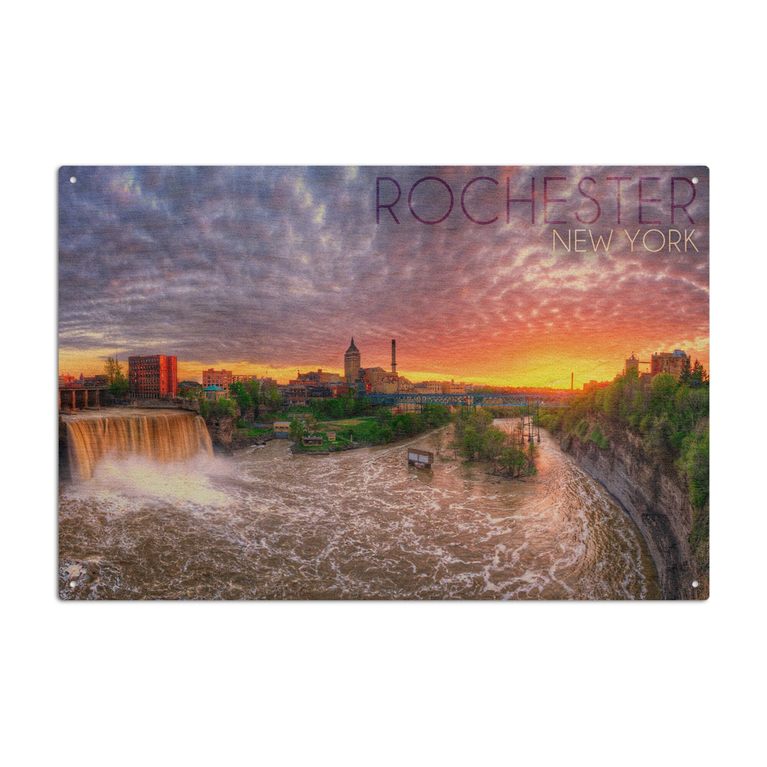 Rochester, New York, Falls View, Lantern Press Photography, Wood Signs and Postcards Wood Lantern Press 10 x 15 Wood Sign