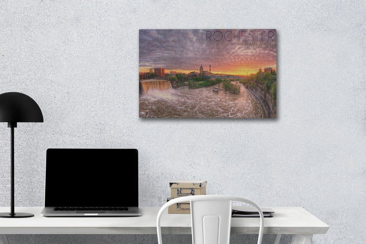 Rochester, New York, Falls View, Lantern Press Photography, Wood Signs and Postcards Wood Lantern Press 12 x 18 Wood Gallery Print