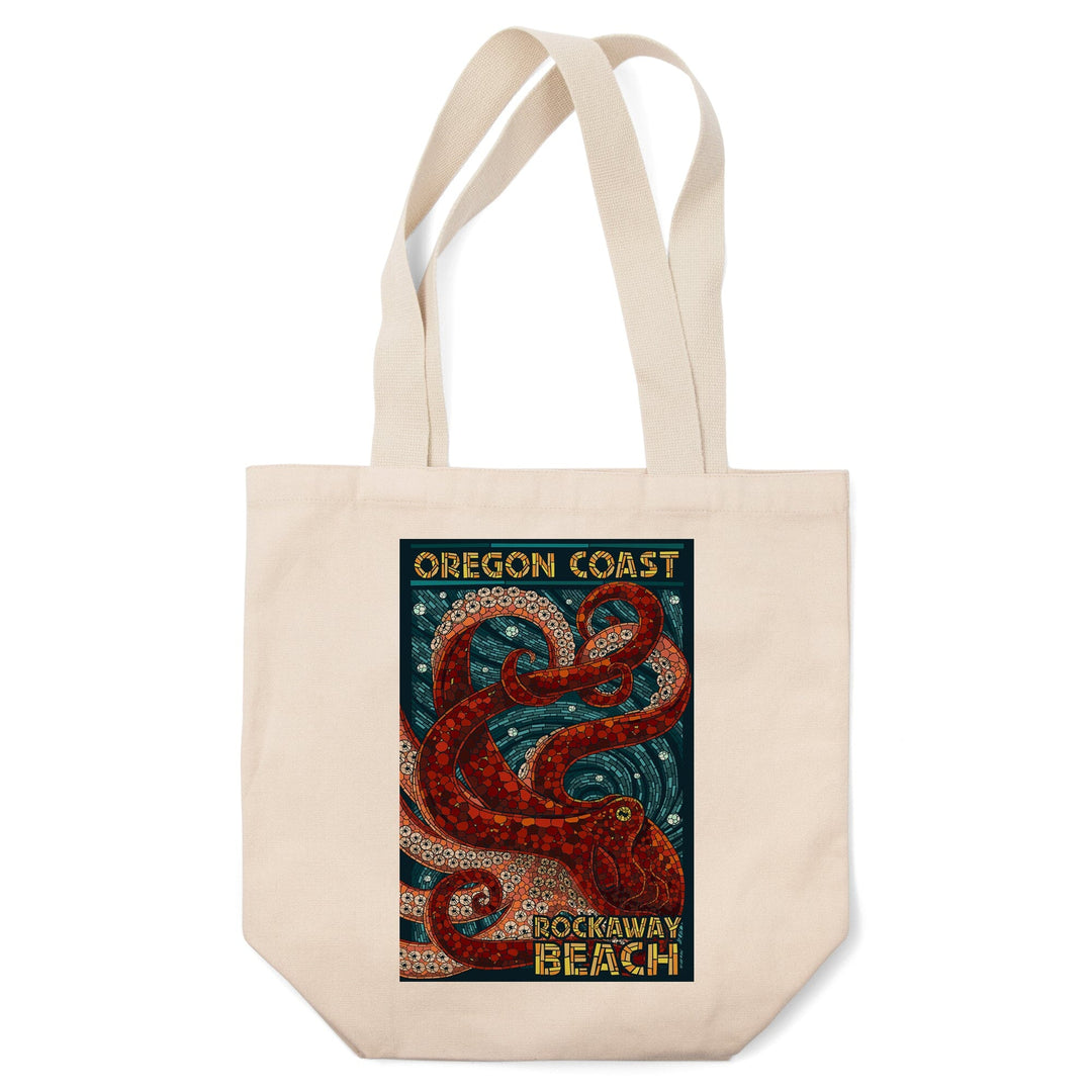 Rockaway Beach, Oregon, Mosaic Octopus, Tote Bag Totes Lantern Press