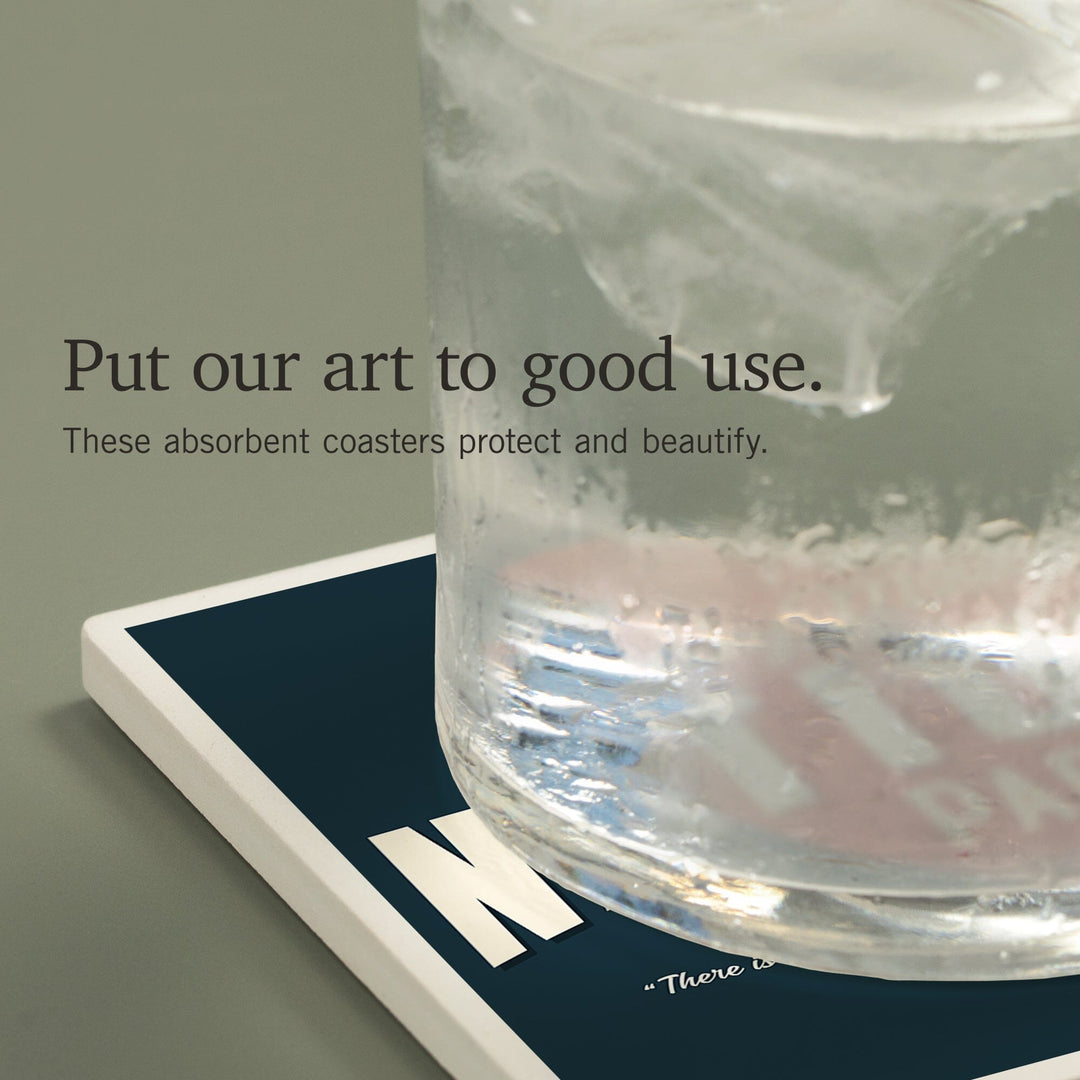 Rocky Mountain National Park, America's National Park, Distressed Typography, Navy Press, Coasters Coasters Lantern Press