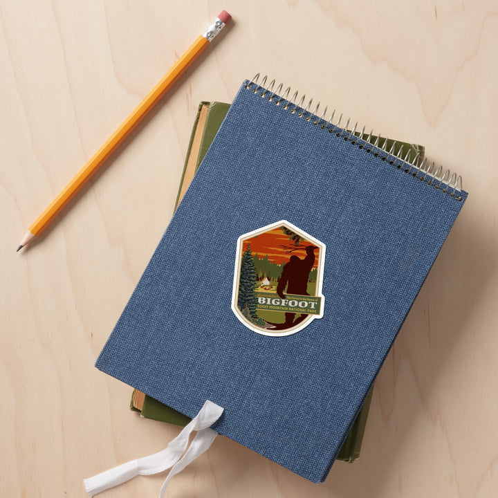 Rocky Mountain National Park, Colorado, Home of Bigfoot, Contour, Lantern Press Artwork, Vinyl Sticker Sticker Lantern Press