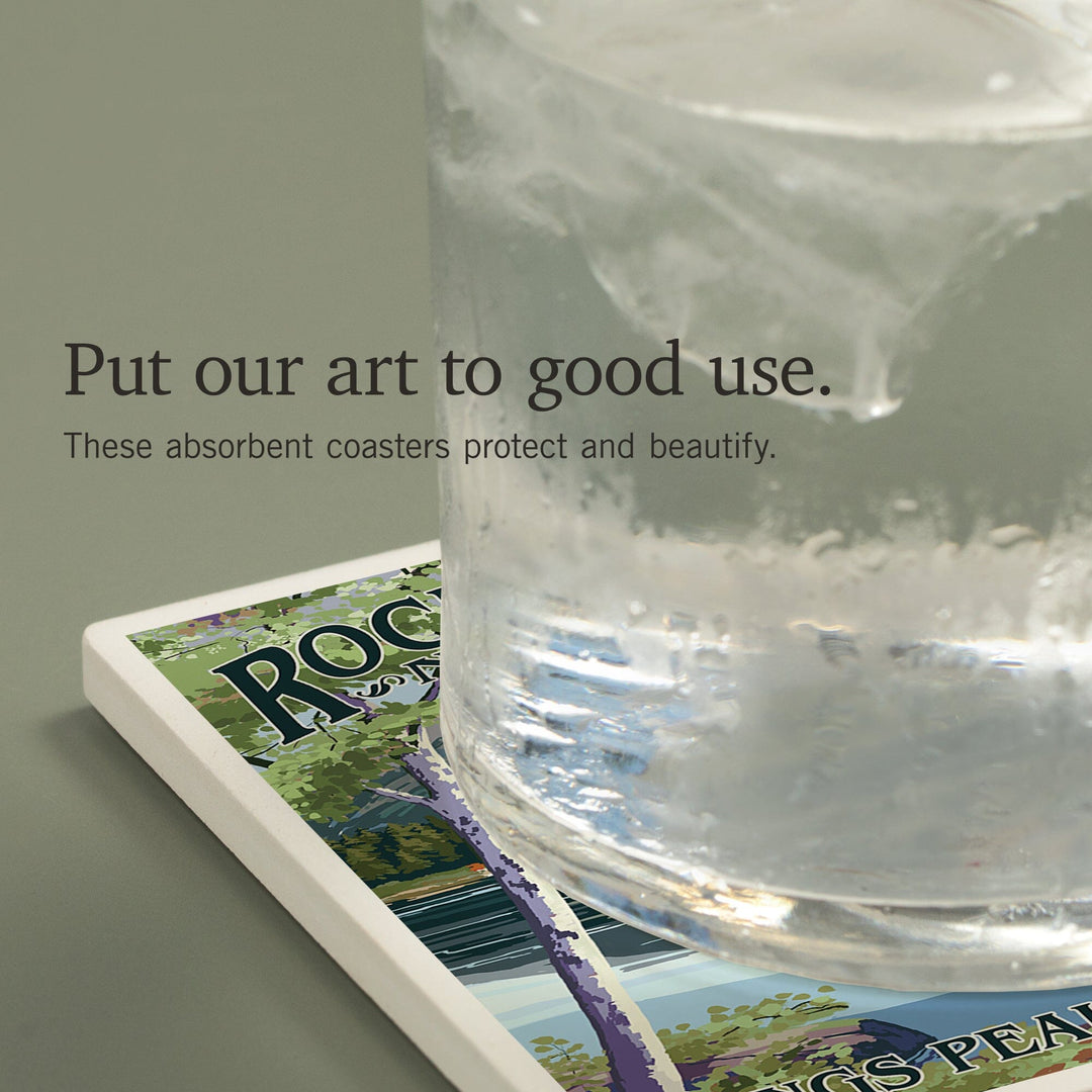 Rocky Mountain National Park, Colorado, Longs Peak and Bear Lake Summer, Coasters Coasters Lantern Press