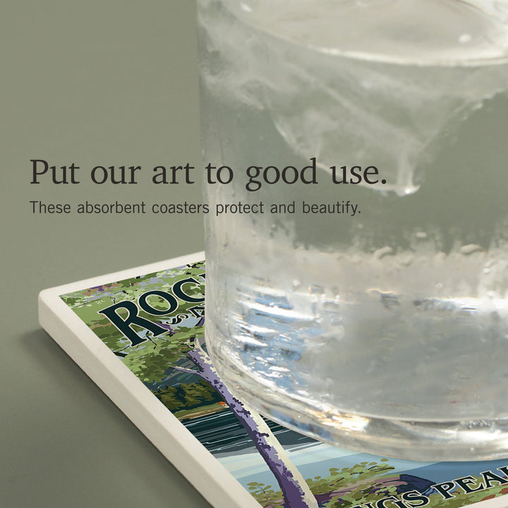 Rocky Mountain National Park, Colorado, Longs Peak and Bear Lake Summer, Coasters Coasters Lantern Press