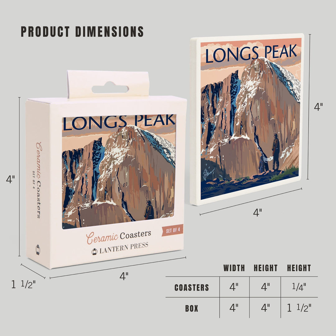 Rocky Mountain National Park, Colorado, Longs Peak, Coasters Coasters Lantern Press