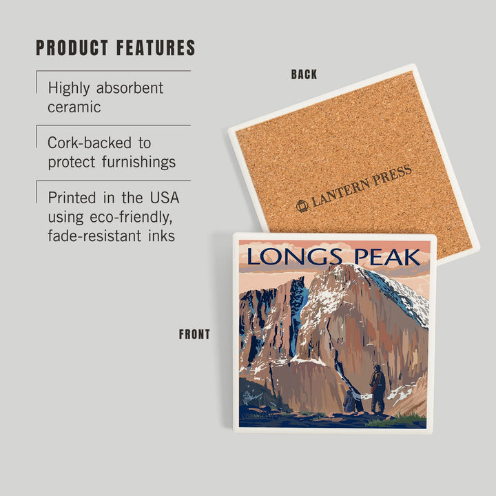 Rocky Mountain National Park, Colorado, Longs Peak, Coasters Coasters Lantern Press