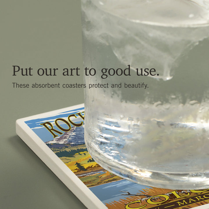 Rocky Mountain National Park, Colorado, Maroon Bells, Coasters Coasters Lantern Press