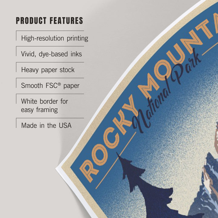 Rocky Mountain National Park, Colorado, Moose and Lake, Lithograph, Art & Giclee Prints Art Lantern Press