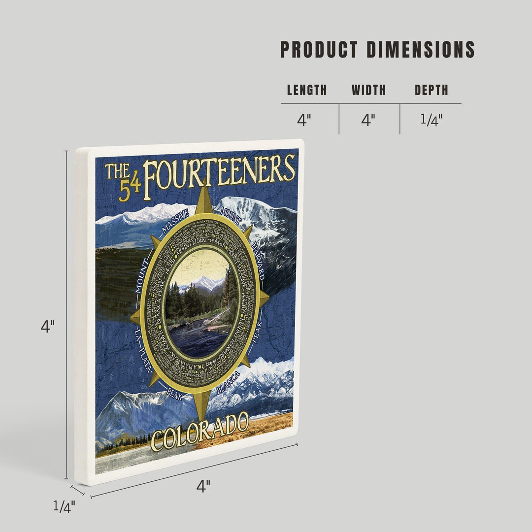 Rocky Mountain National Park, Colorado, The Fourteeners, Coasters Coasters Lantern Press