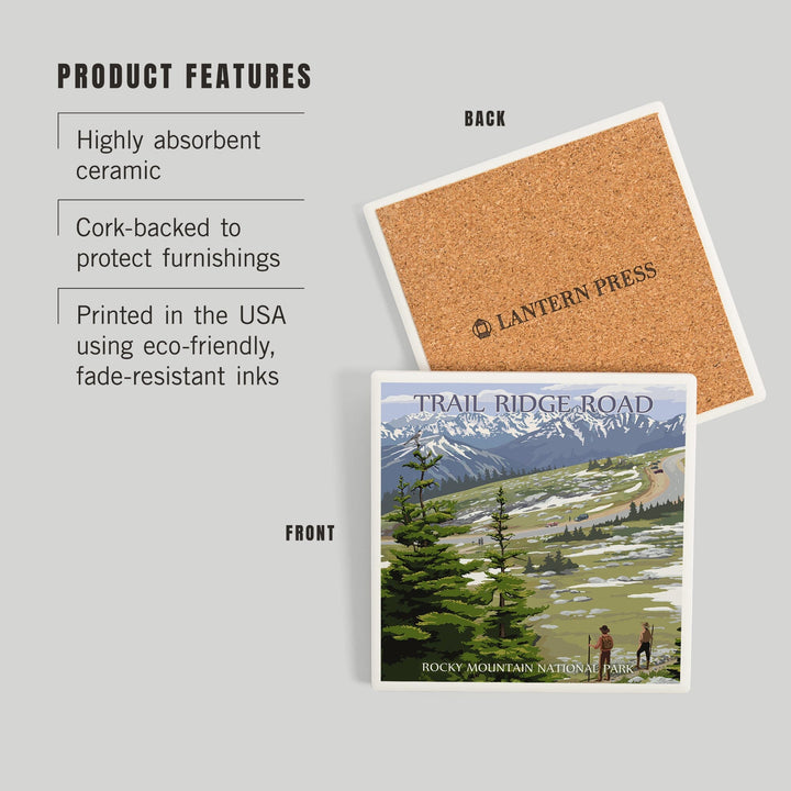 Rocky Mountain National Park, Colorado, Trail Ridge Road, Coasters Coasters Lantern Press