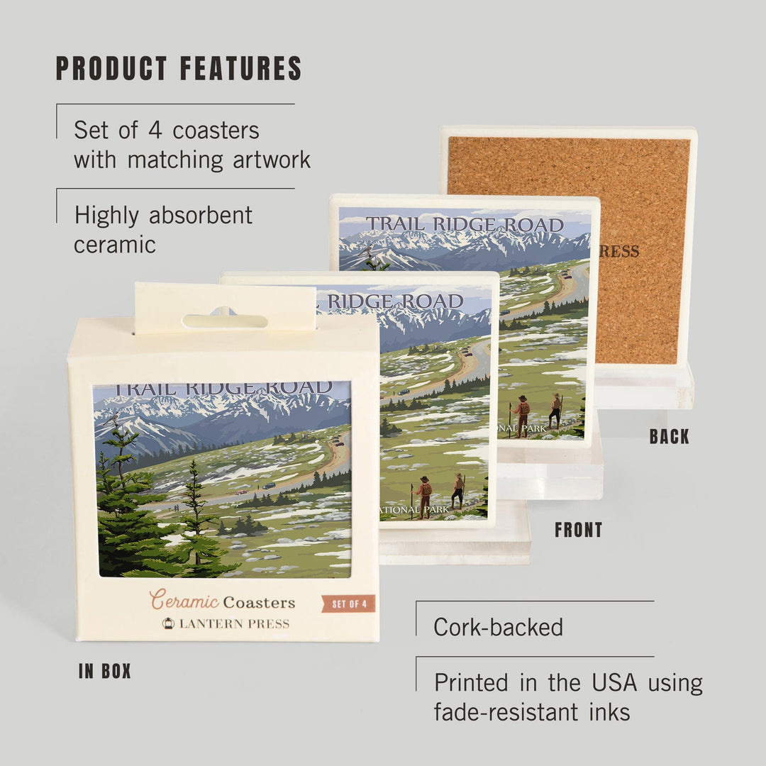 Rocky Mountain National Park, Colorado, Trail Ridge Road, Coasters Coasters Lantern Press