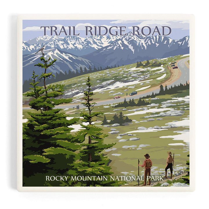 Rocky Mountain National Park, Colorado, Trail Ridge Road, Coasters Coasters Lantern Press Coaster