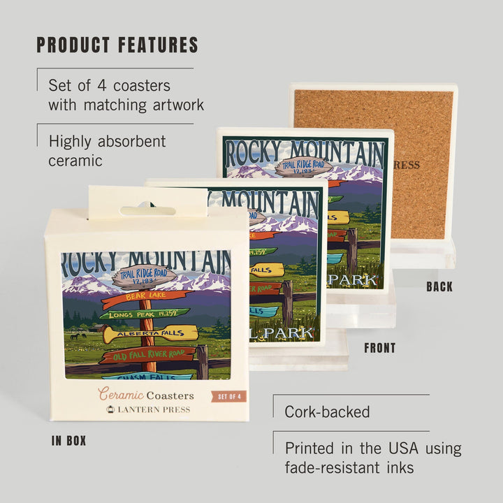 Rocky Mountain National Park, Colorado, Trail Ridge Road, Destination Signpost Press, Coasters Coasters Lantern Press