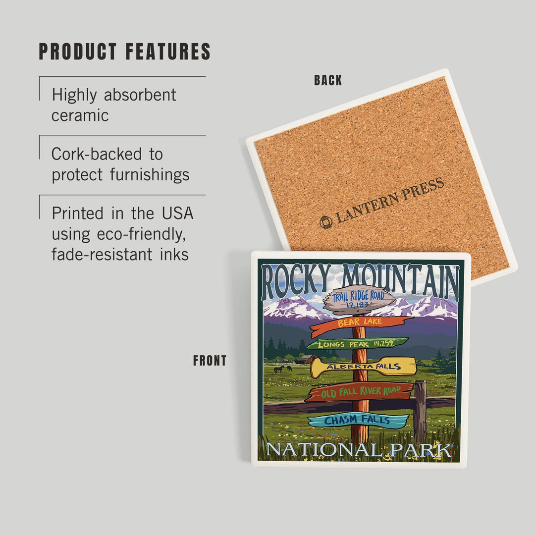 Rocky Mountain National Park, Colorado, Trail Ridge Road, Destination Signpost Press, Coasters Coasters Lantern Press