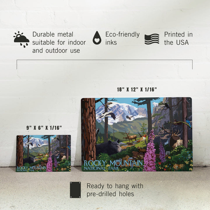 Rocky Mountain National Park, Colorado, Wildlife Utopia, Metal Signs Metal Lantern Press