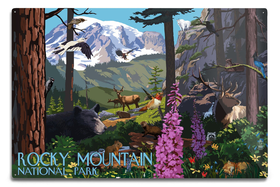 Rocky Mountain National Park, Colorado, Wildlife Utopia, Metal Signs Metal Lantern Press 12x18 Metal Sign
