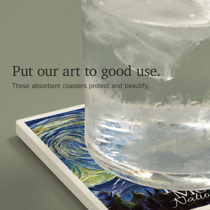 Rocky Mountain National Park, Starry Night, Coasters Coasters Lantern Press