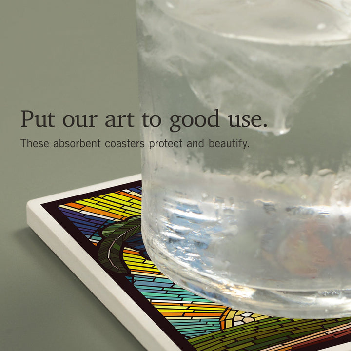 Rooster, Paper Mosaic, Coasters Coasters Lantern Press