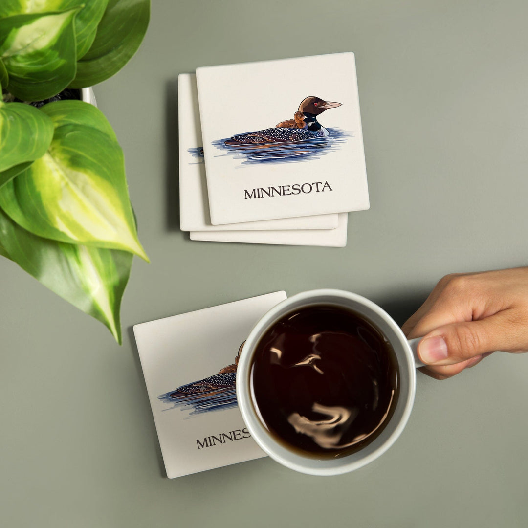 Roseville, Minnesota, Mallard Duck, Coasters Coasters Lantern Press