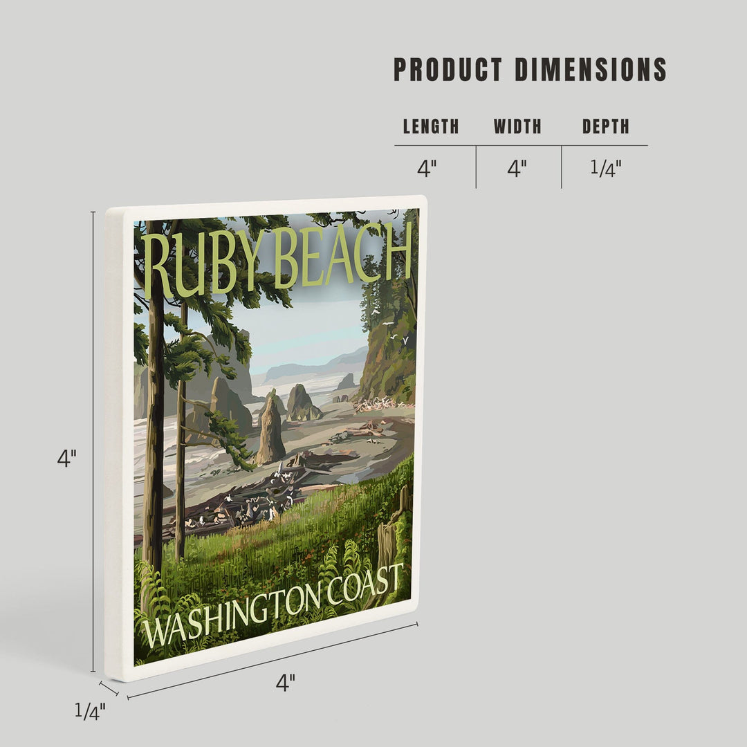 Ruby Beach, Washington Coast, Coasters Coasters Lantern Press
