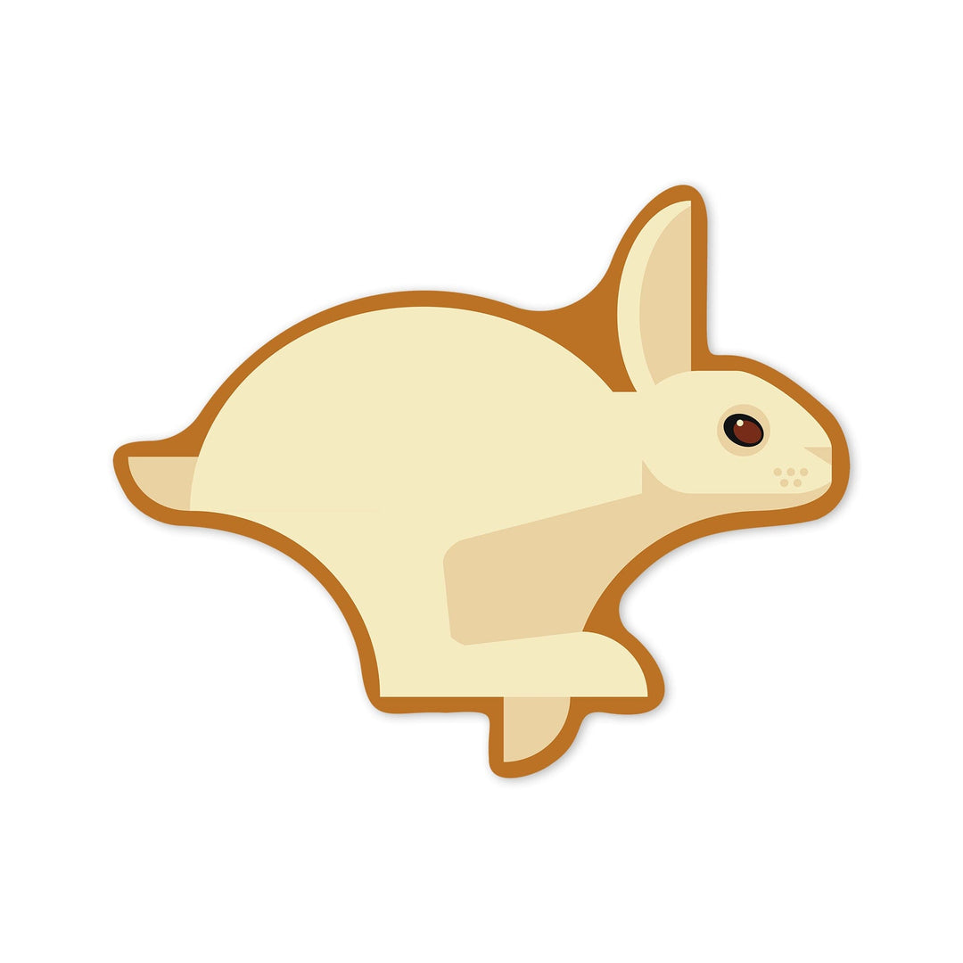 Running Hare, Geometric, Contour, Lantern Press Artwork, Vinyl Sticker Sticker Lantern Press