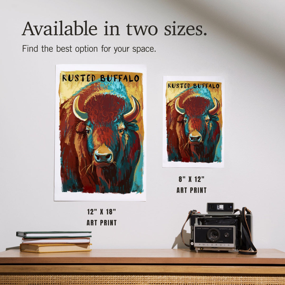 Rusted Buffalo, Bison, Vivid, Art & Giclee Prints Art Lantern Press