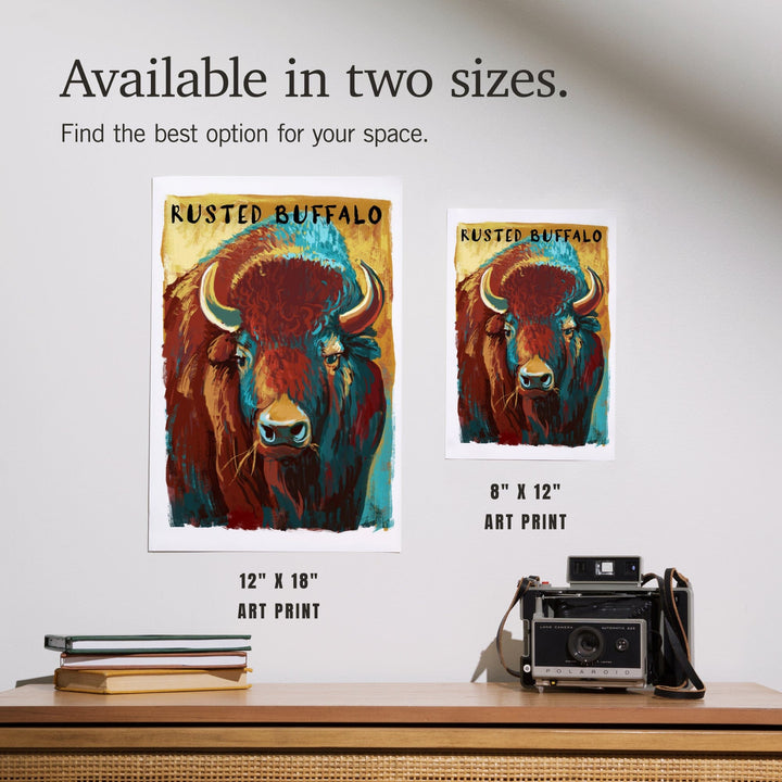 Rusted Buffalo, Bison, Vivid, Art & Giclee Prints Art Lantern Press