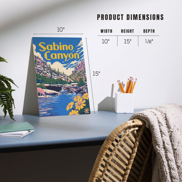 Sabino Canyon, Arizona, Explorer Series, Lantern Press Artwork, Wood Signs and Postcards Wood Lantern Press