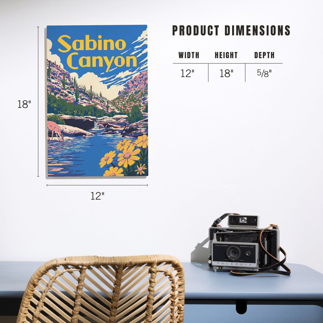Sabino Canyon, Arizona, Explorer Series, Lantern Press Artwork, Wood Signs and Postcards Wood Lantern Press