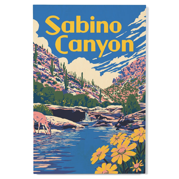 Sabino Canyon, Arizona, Explorer Series, Lantern Press Artwork, Wood Signs and Postcards Wood Lantern Press