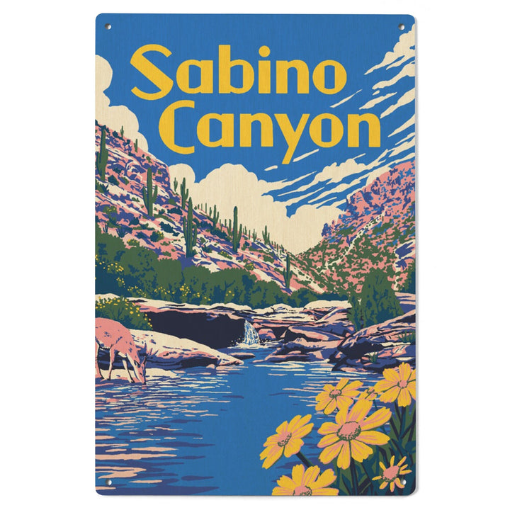 Sabino Canyon, Arizona, Explorer Series, Lantern Press Artwork, Wood Signs and Postcards Wood Lantern Press
