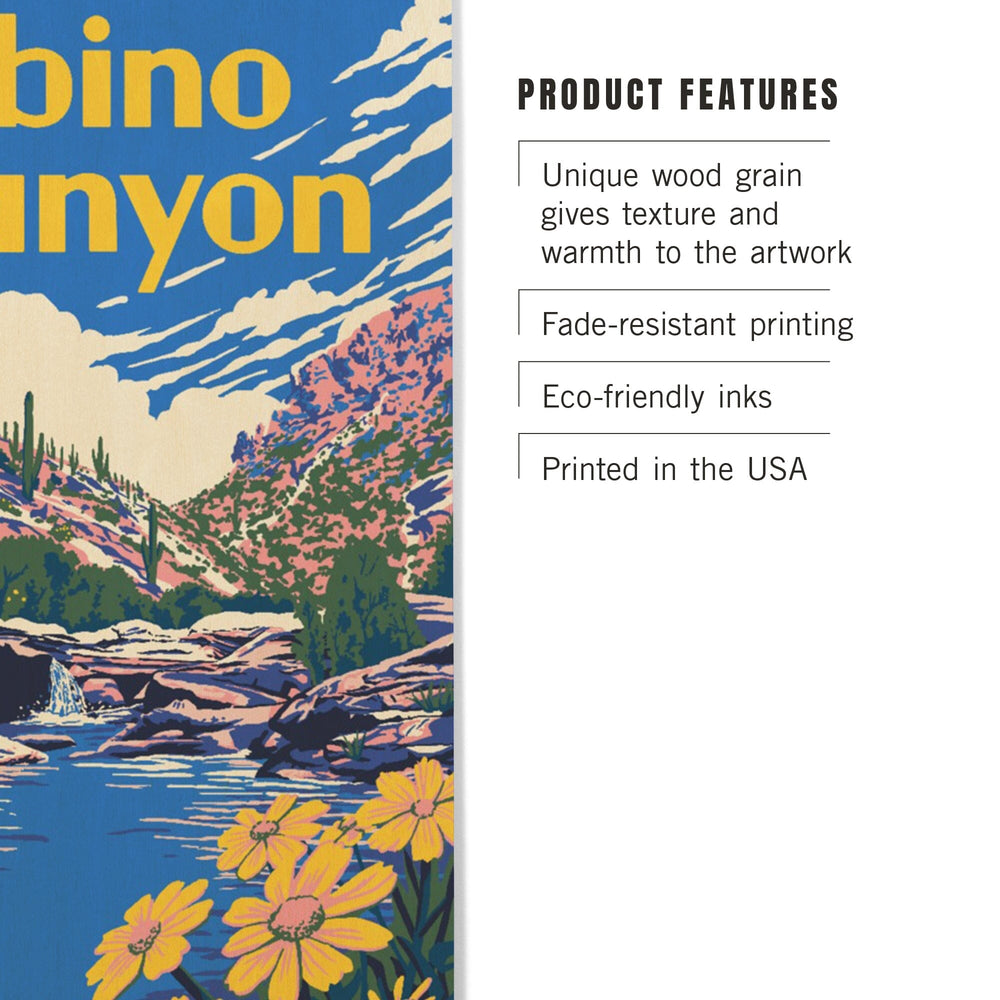 Sabino Canyon, Arizona, Explorer Series, Lantern Press Artwork, Wood Signs and Postcards Wood Lantern Press