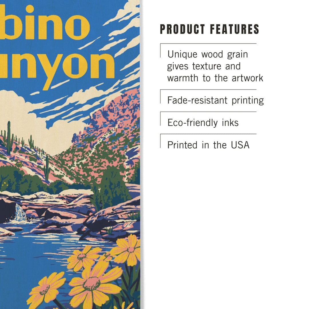 Sabino Canyon, Arizona, Explorer Series, Lantern Press Artwork, Wood Signs and Postcards Wood Lantern Press