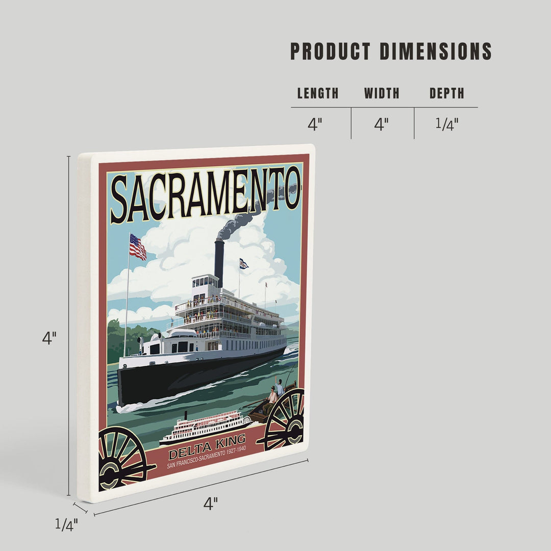 Sacramento, California, Delta King Riverboat, Coasters Coasters Lantern Press