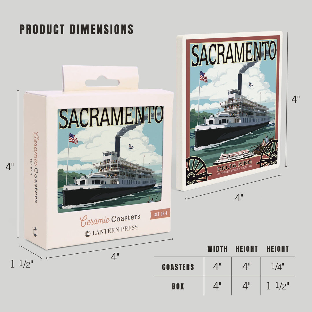 Sacramento, California, Delta King Riverboat, Coasters Coasters Lantern Press